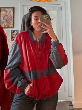 Retro Bally Leather and Suede Bomber